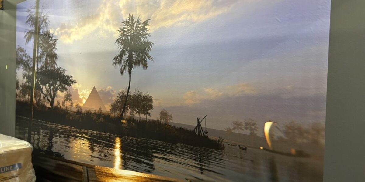 Custom exhibition partner wall and commercial vinyl credits printed by our local print shop near me in Austin.