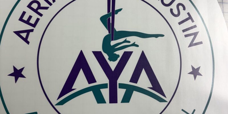 Custom storefront window decal and vinyl business logo printed by our local print shop near me in Austin.