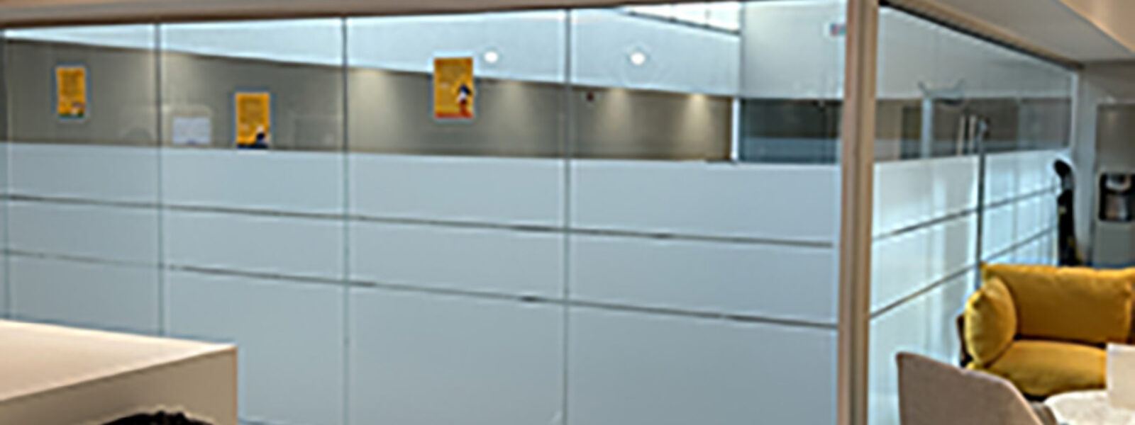 Frosted privacy film and custom window decals installed by our local print shop near me in Austin.