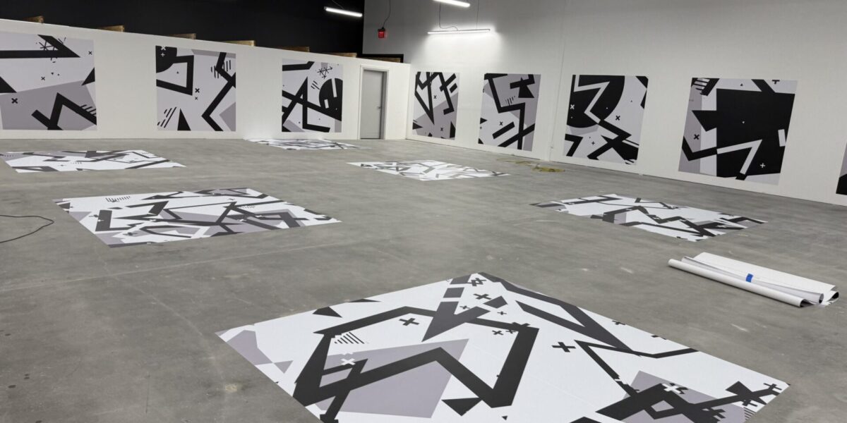 Custom anti-slip floor decals and large scale vinyl floor graphics installed by our local print shop near me in Austin.